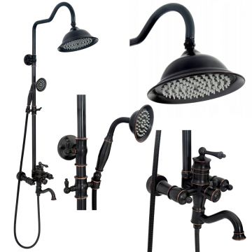 Coloana de dus Rea Vintage, negru mat