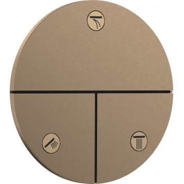 Divertor Hansgrohe ShowerSelect Comfort S cu 3 functii cu montaj incastrat  necesita corp ingropat  bronz periat