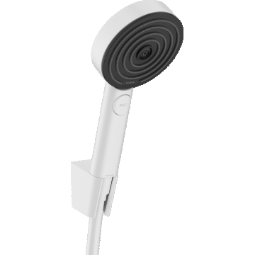 Set de dus Hansgrohe Pulsify Select S 105 3jet Relaxation EcoSmart cu agatatoare si furtun de dus 160cm  alb mat