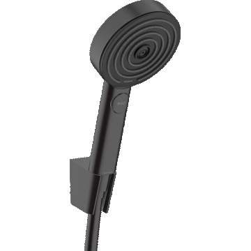 Set de dus Hansgrohe Pulsify Select S 105 3jet Relaxation EcoSmart cu agatatoare si furtun de dus 160cm  negru mat