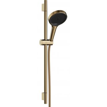 Set de dus Hansgrohe Rainfinity 130  3 tipuri de jet  cu bara 60cm  furtun 1.6m  auriu