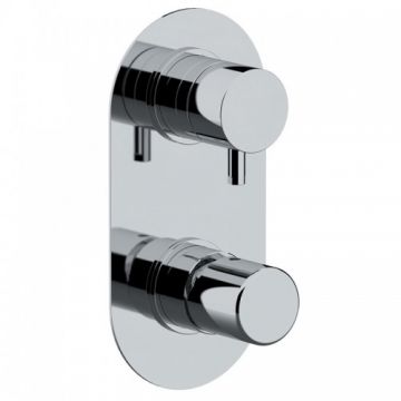 Baterie cada / dus incastrata Daniel Rubinetterie Trilogy crom, cu comutator 2 cai si corp incastrat - Culoare Crom