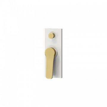 Baterie cada / dus incastrata Karag Andare, alb-bronz - Culoare Alb pal