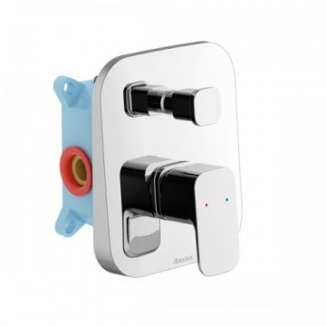 Baterie cada / dus incastrata Ravak 10° cu comutator, patrata - Culoare Crom