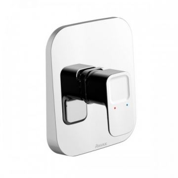 Baterie cada / dus incastrata Ravak 10° cu rovina, patrata - Culoare Crom