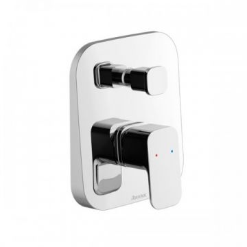 Baterie cada / dus incastrata Ravak 10° Free cu comutator, patrata - Culoare Crom