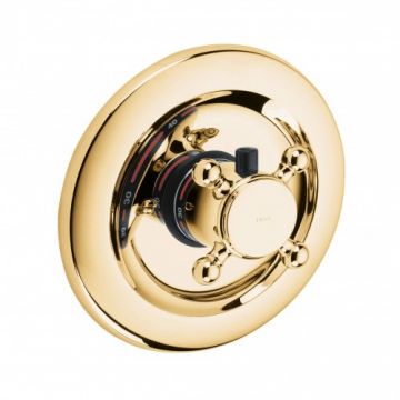 Baterie cada / dus incastrata termostatata Kludi 1926, placaj aur 23 kt - Culoare Gold