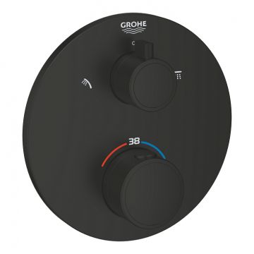 Baterie cada - dus termostatata Grohe Grohtherm cu 2 functii  montaj incastrat  necesita corp ingropat  matte black