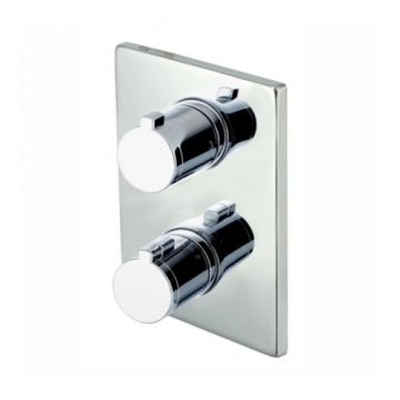 Baterie dus incastrat Wellis Divido, patrata - Culoare Crom