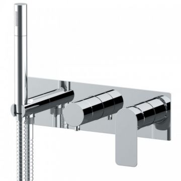 Baterie dus incastrata Daniel Rubinetterie Ambition crom, cu para de dus si 2 cai - Culoare Crom