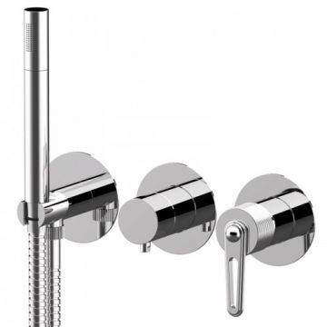 Baterie dus incastrata Daniel Rubinetterie Brooklyn crom, cu para de dus si 2 cai - Culoare Crom