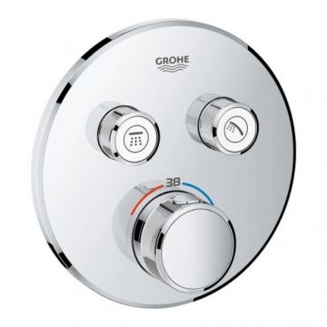 Baterie dus incastrata termostatata Grohe Grohtherm SmartControl, rotunda - Culoare Crom