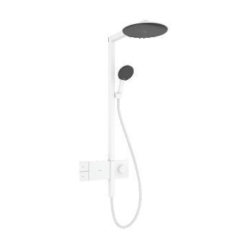 Coloana de dus Hansgrohe Raindance Alive S 300 1jet EcoSmart cu baterie termostatata ShowerSelect Comfort alb mat