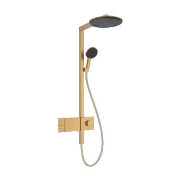 Coloana de dus Hansgrohe Raindance Alive S 300 1jet EcoSmart cu baterie termostatata ShowerSelect Comfort bronz periat