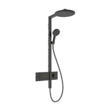 Coloana de dus Hansgrohe Raindance Alive S 300 1jet EcoSmart cu baterie termostatata ShowerSelect Comfort negru periat