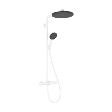 Coloana de dus Hansgrohe Raindance Alive S Puro 300 1jet EcoSmart cu baterie termostatata Ecostat  alb mat