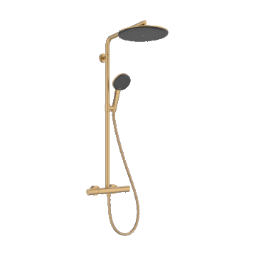 Coloana de dus Hansgrohe Raindance Alive S Puro 300 1jet EcoSmart cu baterie termostatata Ecostat  bronz periat