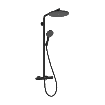 Coloana de dus Hansgrohe Raindance Alive S Puro 300 1jet EcoSmart cu baterie termostatata Ecostat  negru mat