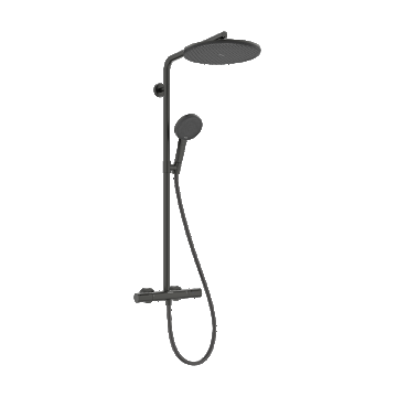 Coloana de dus Hansgrohe Raindance Alive S Puro 300 1jet EcoSmart cu baterie termostatata Ecostat  negru periat