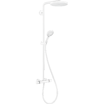 Coloana de dus Hansgrohe Raindance S 240 1jet PowderRain EcoSmart+ cu baterie termostatata  alb mat