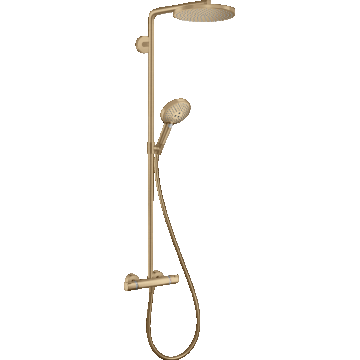 Coloana de dus Hansgrohe Raindance S 240 1jet PowderRain EcoSmart+ cu baterie termostatata  bronz periat