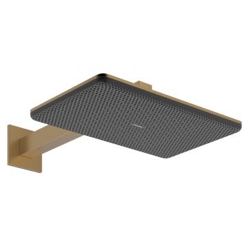 Palarie de dus Hansgrohe Raindance Alive Select Q 210x340 2jet EcoSmart cu brat de dus de perete 39cm  bronz periat