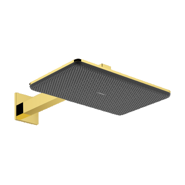 Palarie de dus Hansgrohe Raindance Alive Select Q 210x340 2jet EcoSmart cu brat de dus de perete 39cm  gold optic