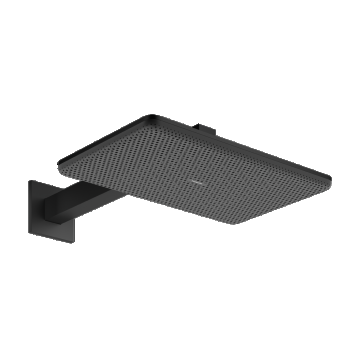 Palarie de dus Hansgrohe Raindance Alive Select Q 210x340 2jet EcoSmart cu brat de dus de perete 39cm  negru mat