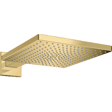 Palarie de dus Hansgrohe Raindance E 300 1jet EcoSmart cu brat de dus de perete 39cm  gold optic