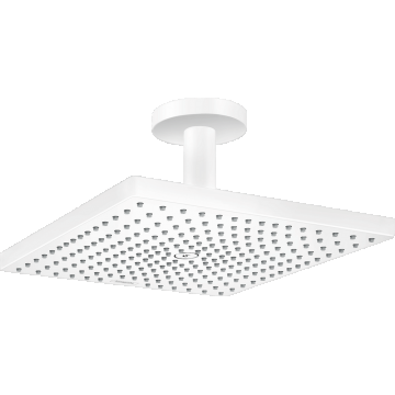 Palarie de dus Hansgrohe Raindance E 300 1jet EcoSmart cu brat de dus de tavan 10cm  alb mat