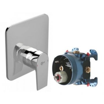 Set baterie dus incastrata Ideal Standard Tesi, patrata, cu corp incastrat Easy-Box - Culoare Crom