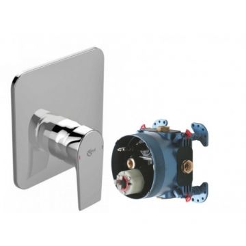 Set baterie dus incastrata Ideal Standard Tesi, patrata, cu corp incastrat Easy-Box - Culoare Crom