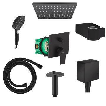 Set de dus complet Hansgrohe Negru Mat