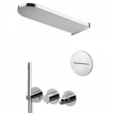 Set de dus cu baterie incastrata Daniel Rubinetterie Trilogy crom, cu 3 cai - Culoare Crom