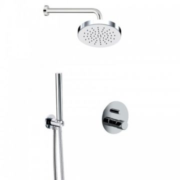 Set de dus cu baterie incastrata Daniel Rubinetterie Trilogy crom - Culoare Crom