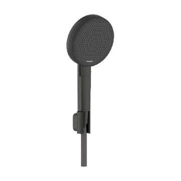 Set de dus Hansgrohe Raindance Alive Select S 125 3jet EcoSmart cu agatatoare si furtun de dus Designflex 160 cm  negru periat