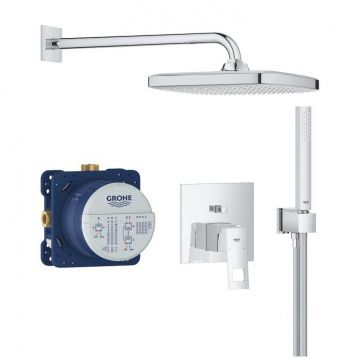 Sistem de dus incastrat Grohe Eurocube cu set de dus Tempesta 250 Cube  crom