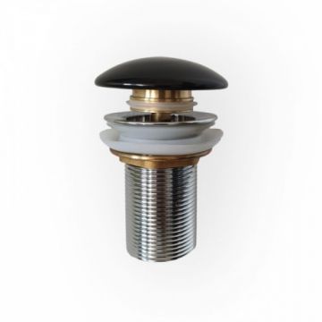 Ventil lavoar click-clack Fluminia cu capac ceramic negru