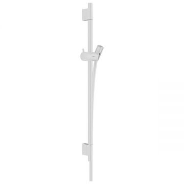Bara de dus, Hansgrohe, Unica S Puro, cu furtun, 65 cm, alb mat