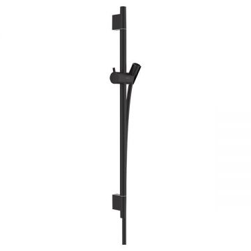Bara de dus, Hansgrohe, Unica S Puro, cu furtun, 65 cm, negru mat