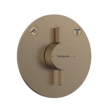 Baterie cada/dus Hansgrohe DuoTurn S incastrat, cu doua functii, bronz - Culoare Bronze