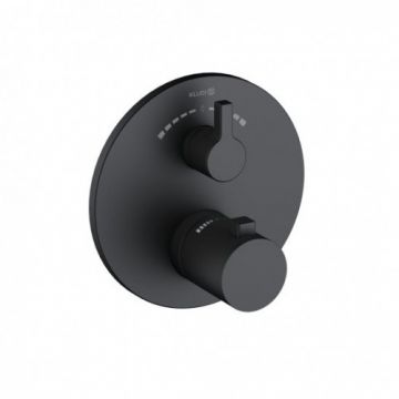 Baterie cada / dus incastrata Kludi Nova Fonte Pura, negru, cu protectie la apa fierbinte - Culoare Negru