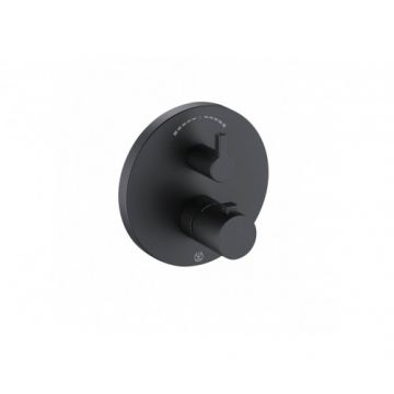 Baterie cada / dus incastrata Kludi Nova Fonte Pura termostatata, negru mat - Culoare Negru