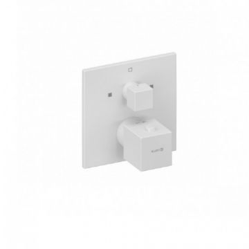 Baterie cada/dus incastrata, termostata, monocomanda Kludi Decus, alb mat - Culoare Alb pal