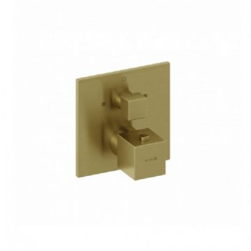 Baterie cada/dus incastrata, termostata, monocomanda Kludi Decus, auriu periat - Culoare Auriu