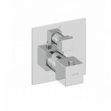 Baterie cada/dus incastrata, termostata, monocomanda Kludi Decus, cromat - Culoare Crom