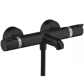 Baterie cada termostatata, Hansgrohe, Ecostat Comfort, Negru mat