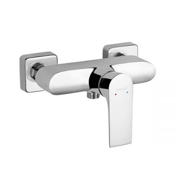 Baterie dus, Ferro, Algeo Square, cu montaj pe perete, crom