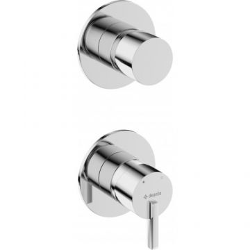 Baterie dus incastrata cu comutator Deante Silia, crom lucios - Culoare Crom
