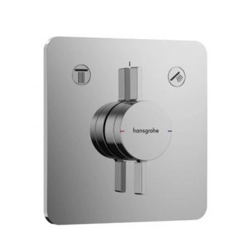 Baterie dus incastrata Hansgrohe DuoTurn Q, 2 iesiri, crom - Culoare Crom